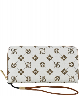 Monogram Zip Around Wallet Wristlet CM020 IVORY